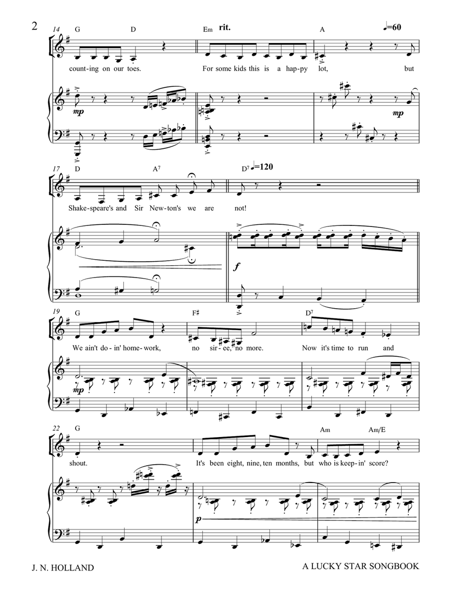 A Lucky Star, A 1920s Musical in 2 Acts Songbook 4-Part scores gallery preview page 6