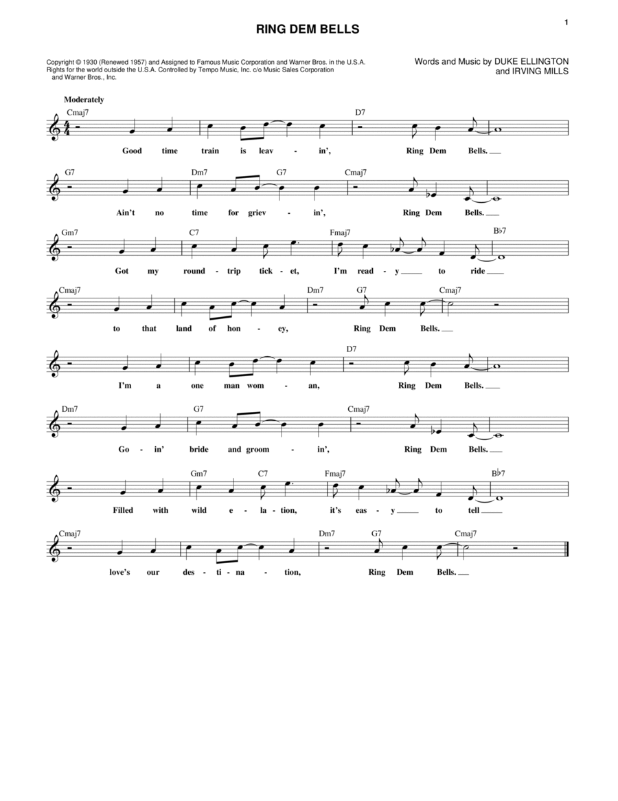 Ring Dem Bells Piano scores gallery preview page 1