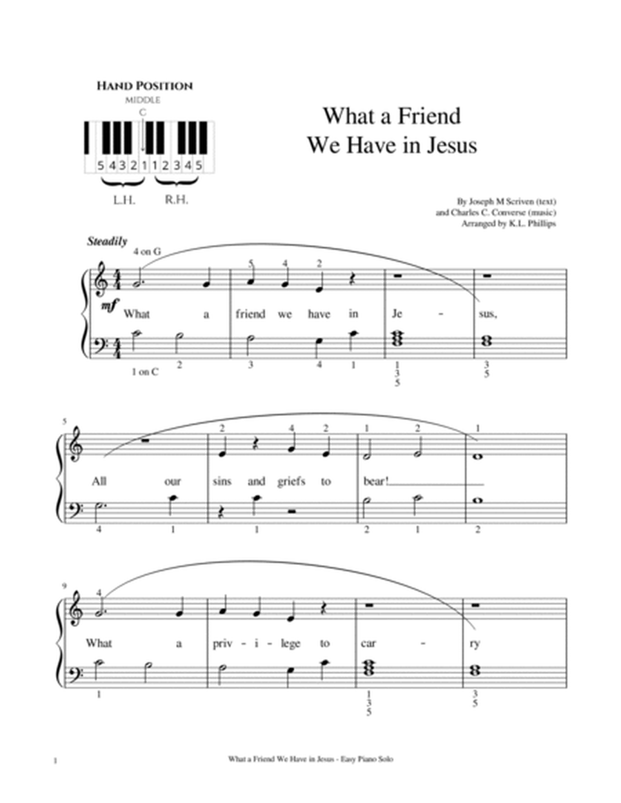 What a Friend We Have in Jesus - Easy Piano Solo image number null