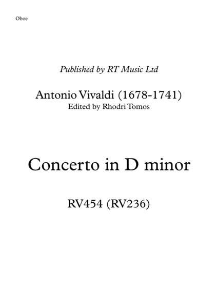 Vivaldi RV454 Concerto in D minor. Trumpet & oboe solo parts