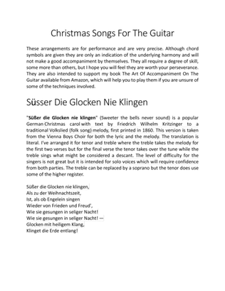 Book cover for Susser Die Glocken Nie Klingen carol for 2 voices and guitar