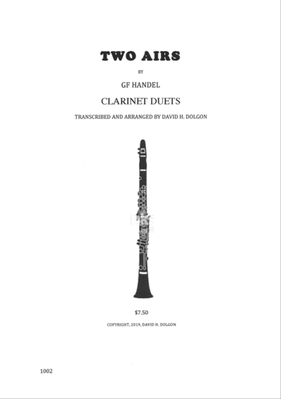 Two Airs by GF Handel for Clarinet Clarinet Solo scores gallery preview page 1