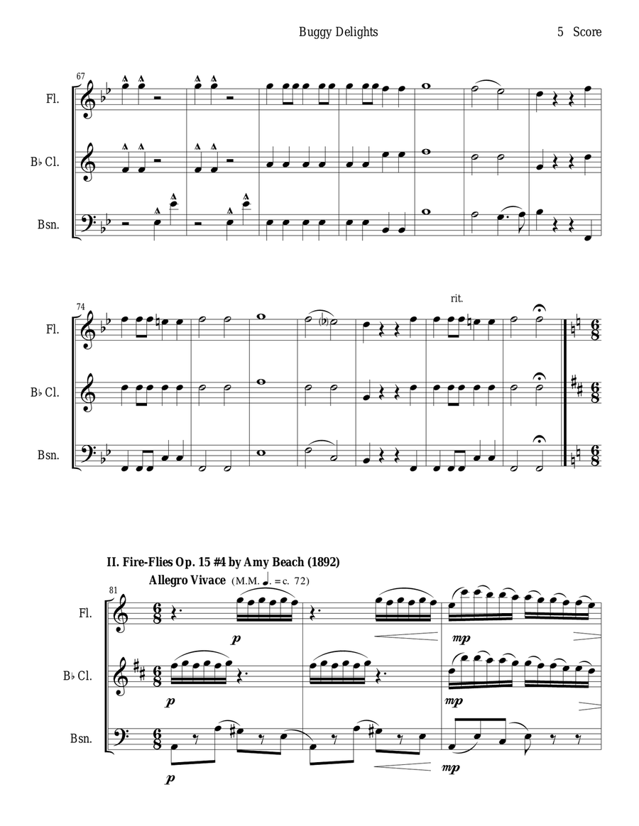 Buggy Delights for Flute, Clarinet, and Bassoon Trio Buggy Delights for Flute, Clarinet, and Bassoon Trio Woodwind Trio scores gallery preview page 5