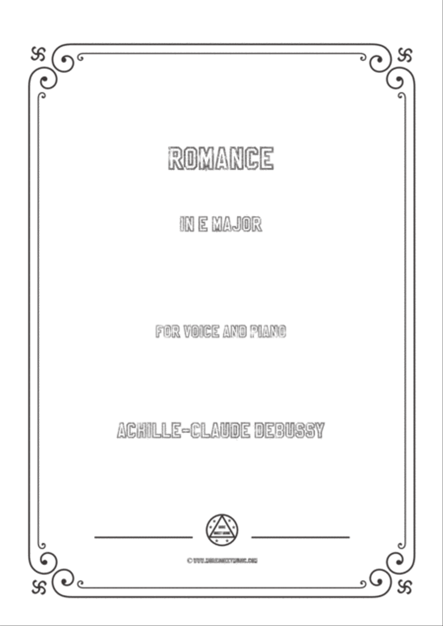 Debussy-Romance in E Major,for voice and piano Voice Solo scores gallery preview page 1