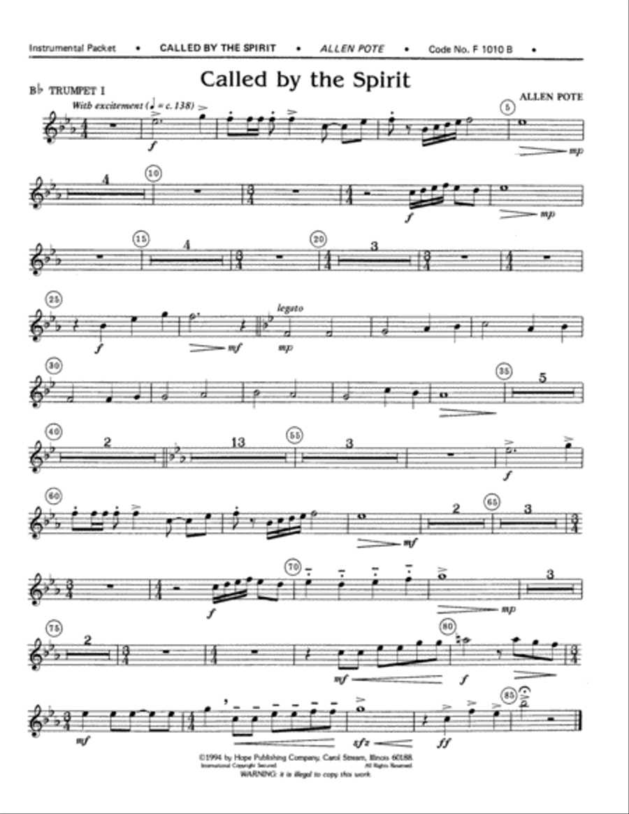 Called by the Spirit 4-Part scores gallery preview page 1