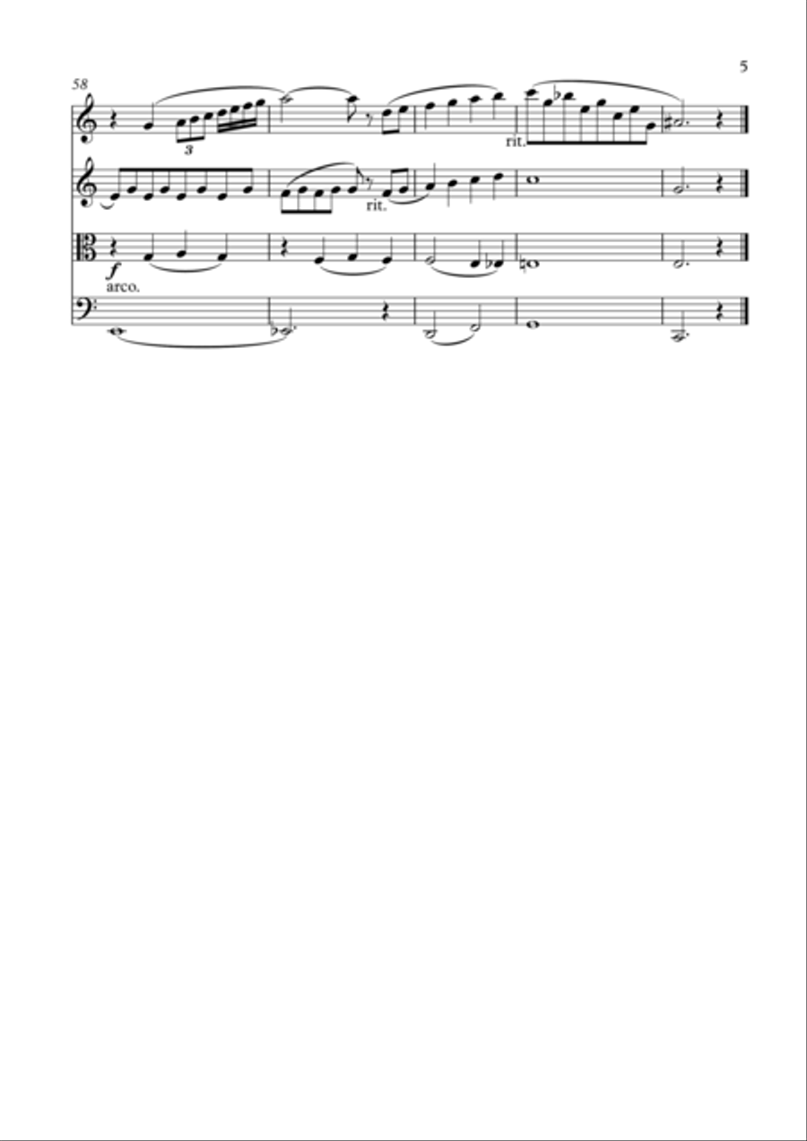 Over The Rainbow (from The Wizard Of Oz) String Quartet scores gallery preview page 5