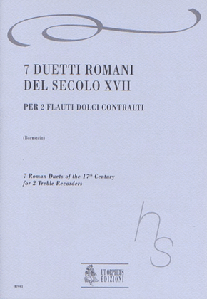 Book cover for 7 Roman Duets of the 17th century for 2 Treble Recorders