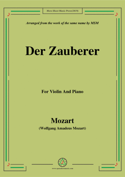 Mozart-Der zauberer,for Violin and Piano image number null