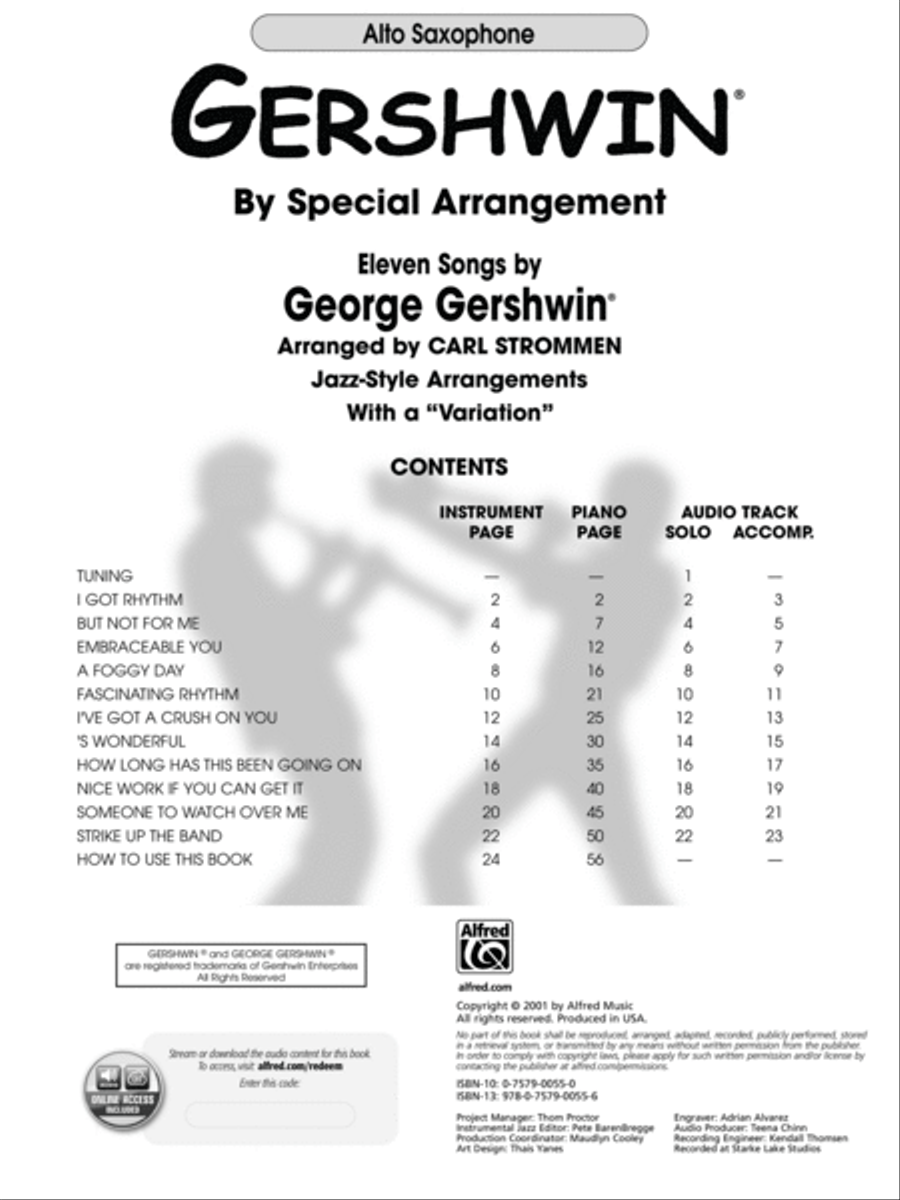 Gershwin by Special Arrangement Alto Saxophone scores gallery preview page 2
