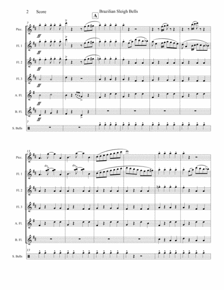 Brazilian Sleigh Bells by Percy Faith Piccolo - Digital Sheet Music