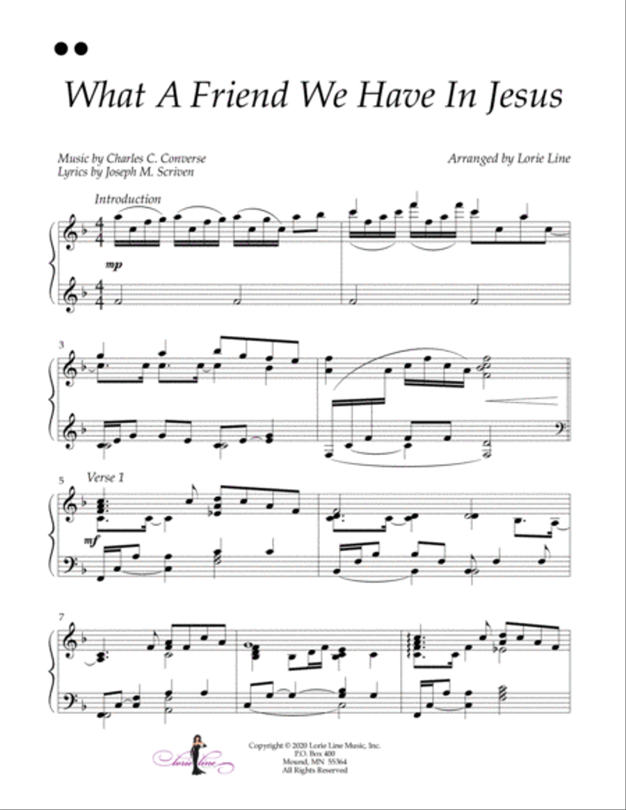 What A Friend We Have In Jesus Piano Solo scores gallery preview page 2
