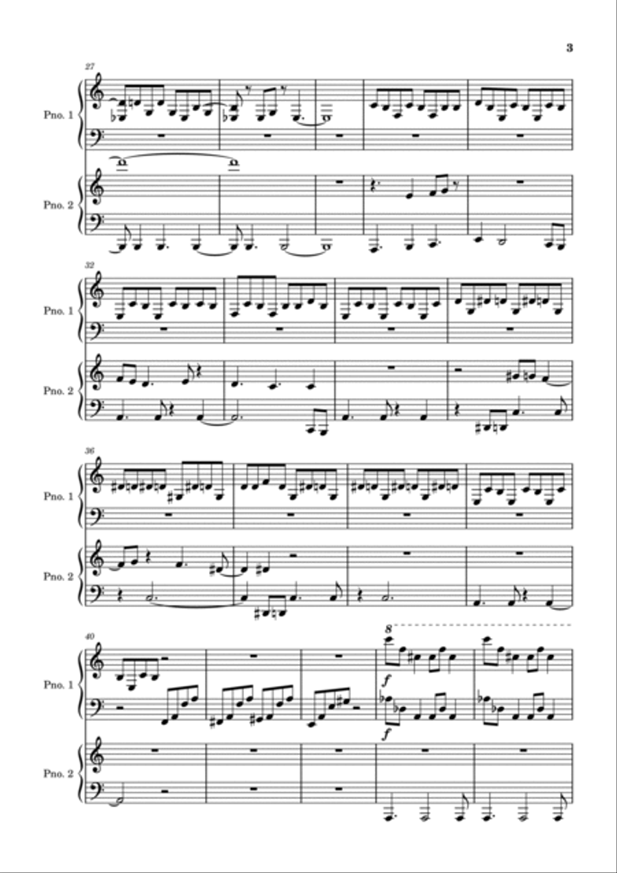 Bridge of Reflections - Movement 1 Moderato 2 Pianos, 4-Hands scores gallery preview page 3