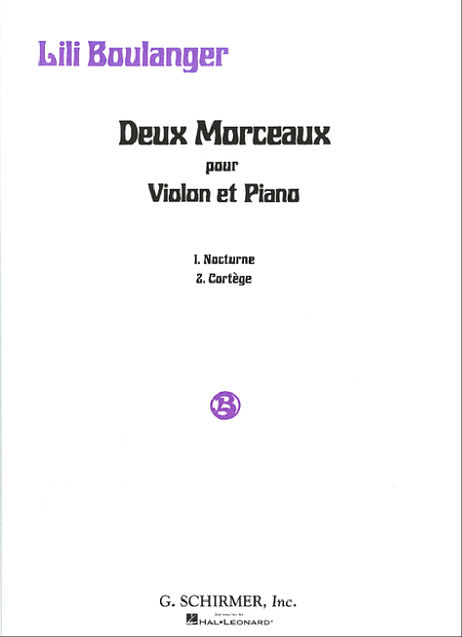 2 Morceaux: Nocturne and Cortège Violin Solo scores gallery preview page 1