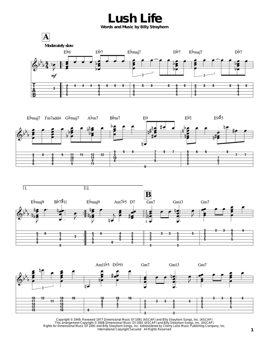 Lush Life Electric Guitar scores gallery preview page 1