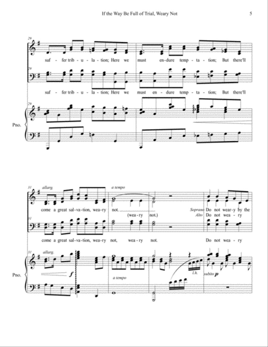 If the Way Be Full of Trial, Weary Not - SATB 4-Part scores gallery preview page 5