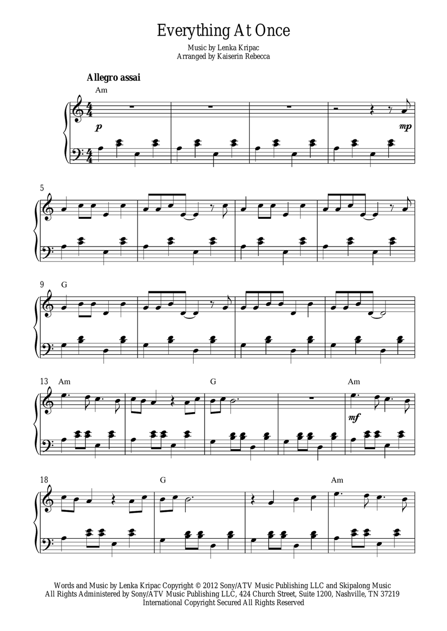 Everything At Once Piano Method scores gallery preview page 1