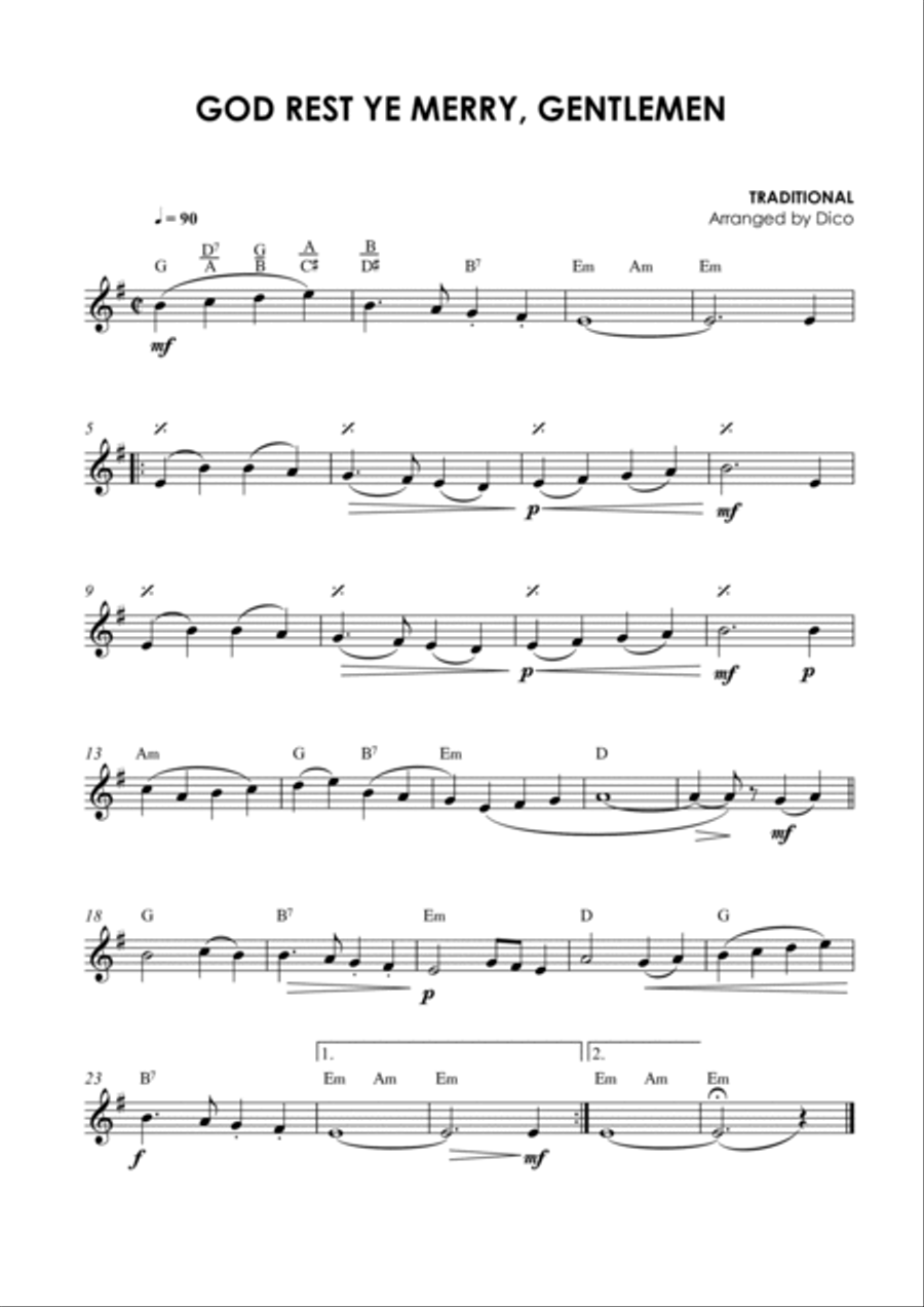 10 Christmas Carols (melody & chords), Vol. 1 10 Christmas Carols (melody & chords), Vol. 1 Flute scores gallery preview page 4