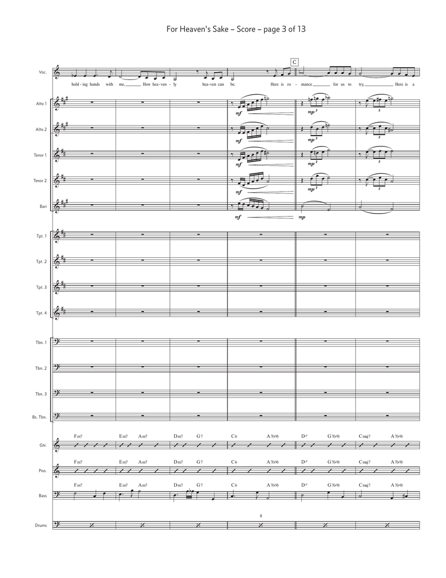For Heaven's Sake Jazz Ensemble scores gallery preview page 3