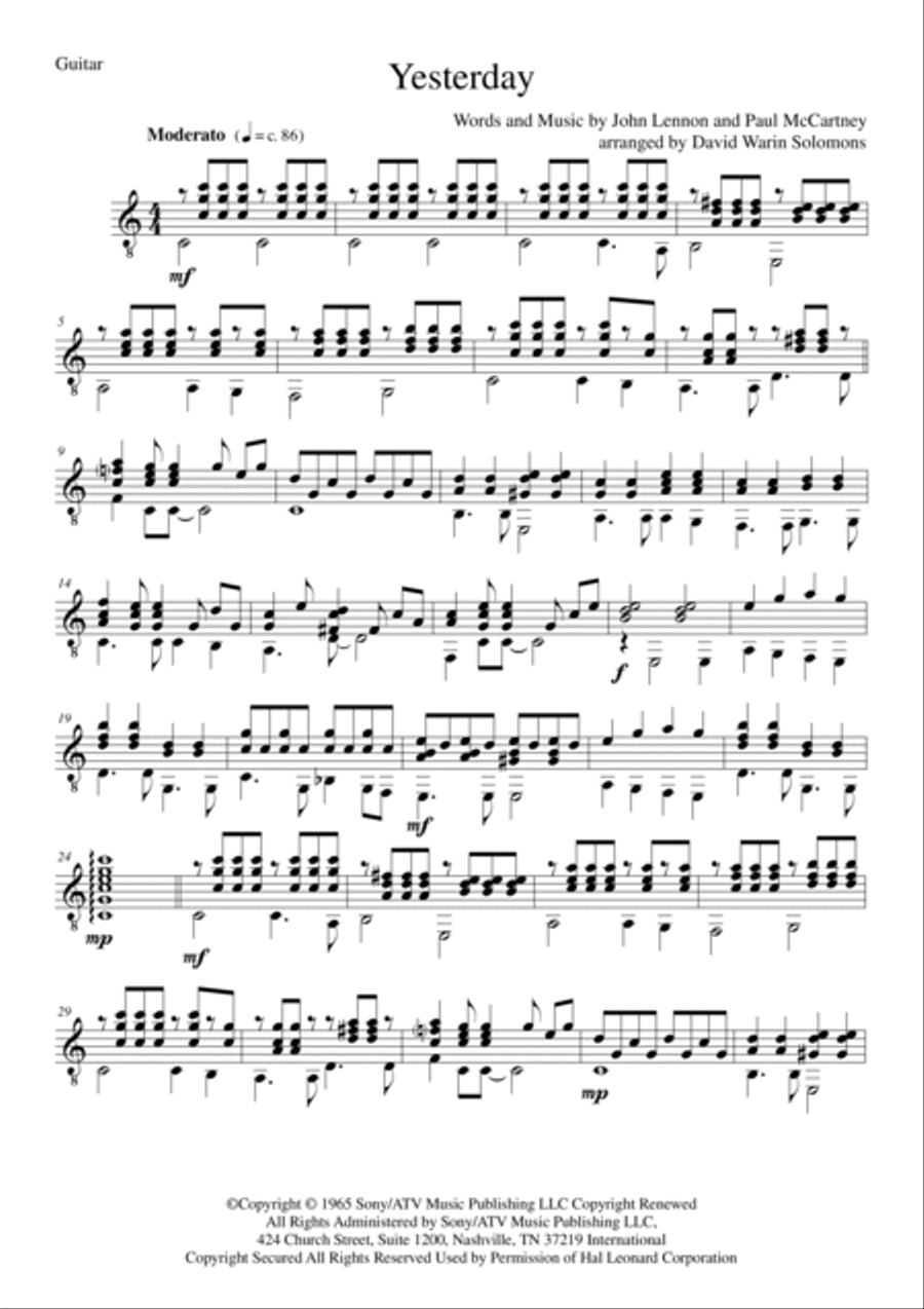 Yesterday Flute scores gallery preview page 5