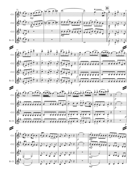 Mozart - Serenade in G, 'Eine kleine Nachtmusik' (for Clarinet Quartet) image number null