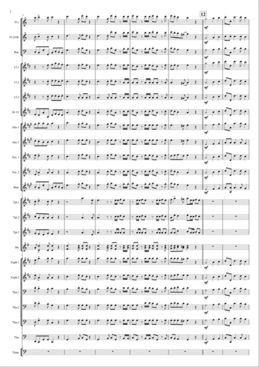 Messiah - Hallelujah - HWV 56 - Concert Band - C - Score Only Concert Band scores gallery preview page 2