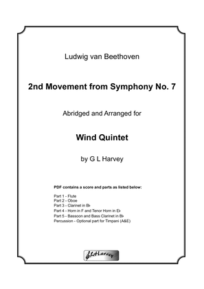 Book cover for 2nd Movement from Beethoven Symphony No.7 for Wind Quintet