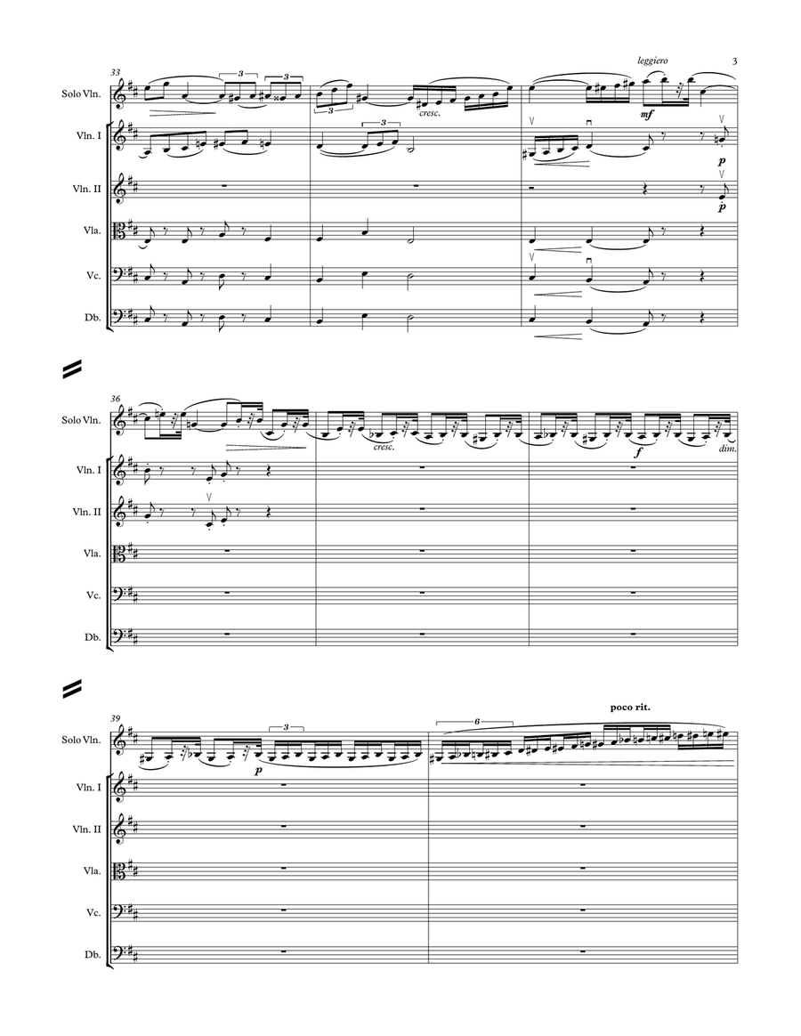Tchaikovsky Violin Concerto - 1st Movement - Solo Violin and String Orchestra String Orchestra scores gallery preview page 3