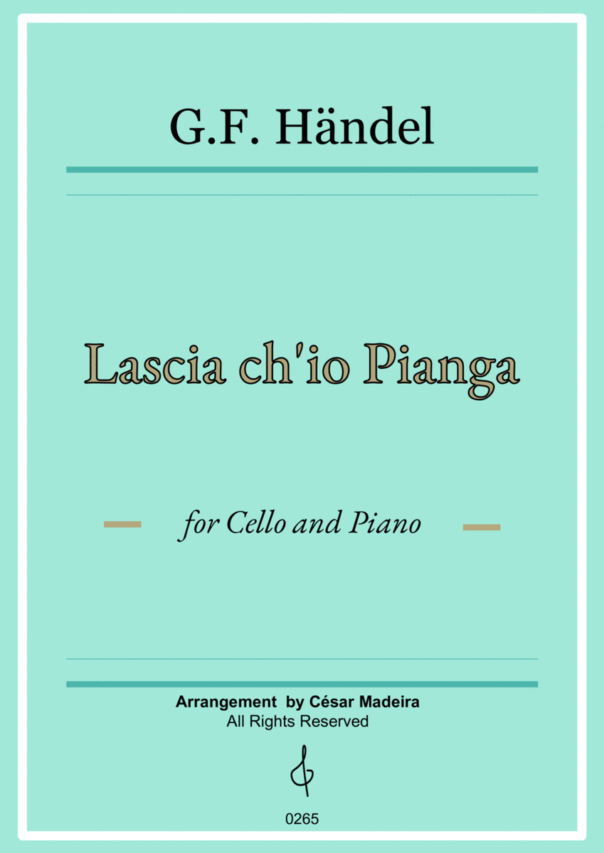 Lascia Ch'io Pianga - Cello and Piano (Full Score) image number null