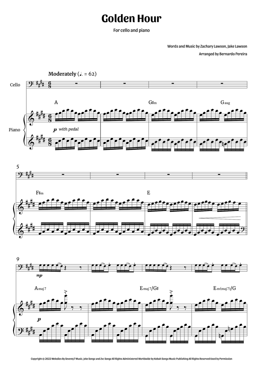 Golden Hour Piano scores gallery preview page 1
