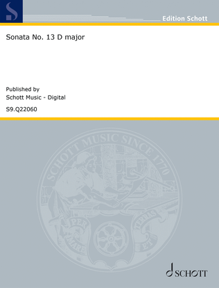 Book cover for Sonata No. 13 D major