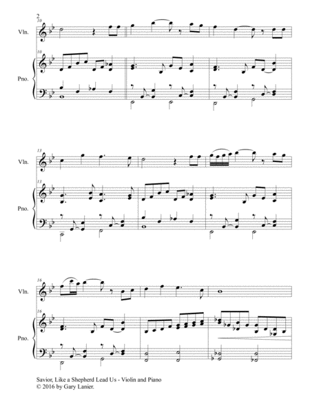SAVIOR, LIKE A SHEPHERD LEAD US (Duet – Violin & Piano with Parts) image number null