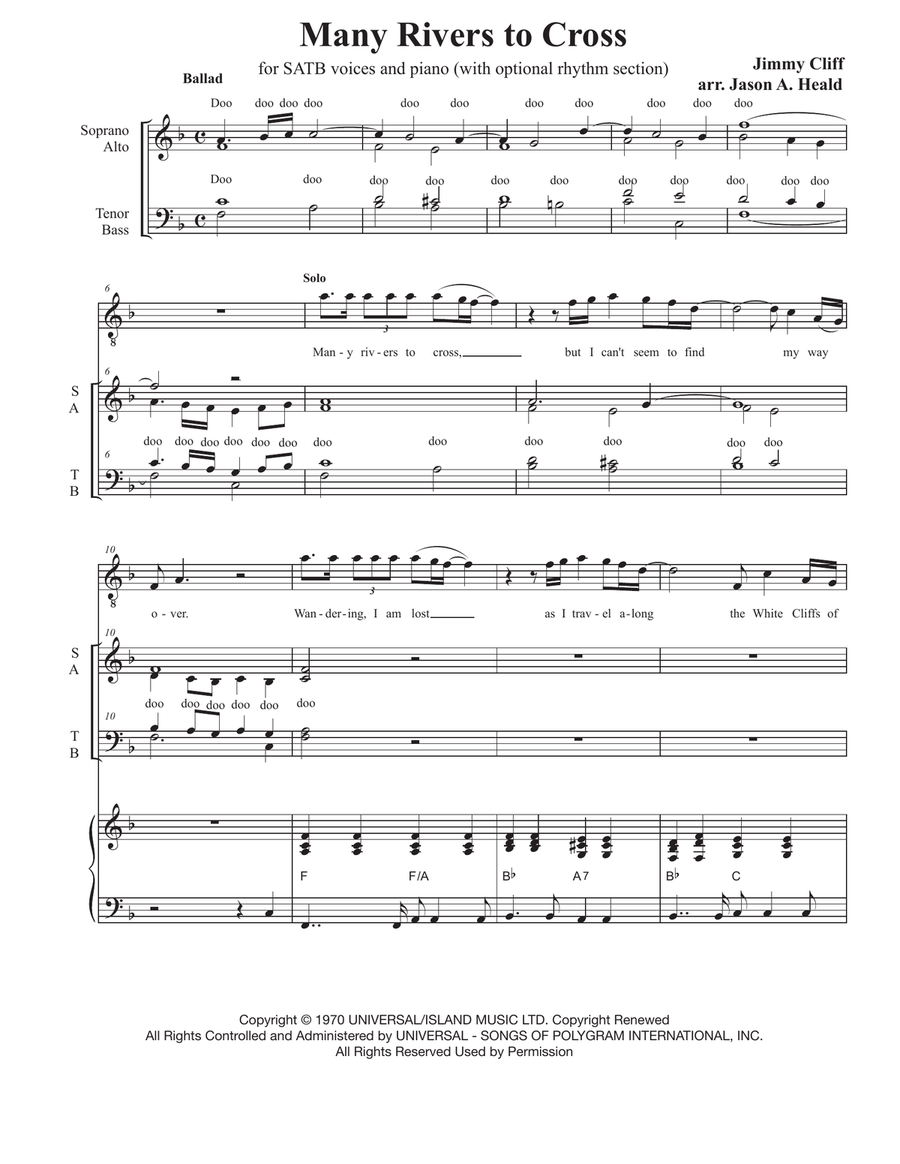 Many Rivers To Cross 4-Part scores gallery preview page 3