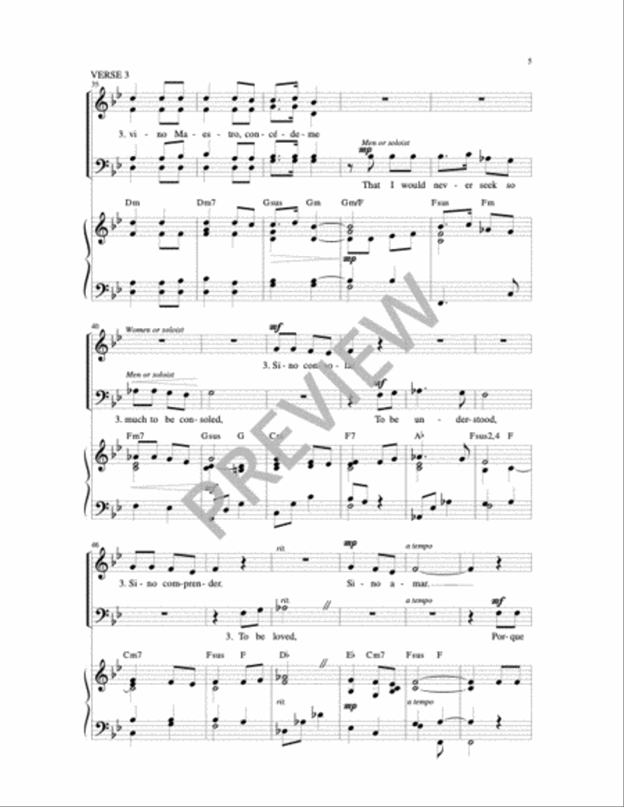 Señor, Hazme Un Instrumento de Tu Paz 4-Part scores gallery preview page 4