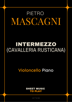 Intermezzo from Cavalleria Rusticana - Cello and Piano (Full Score and Parts)