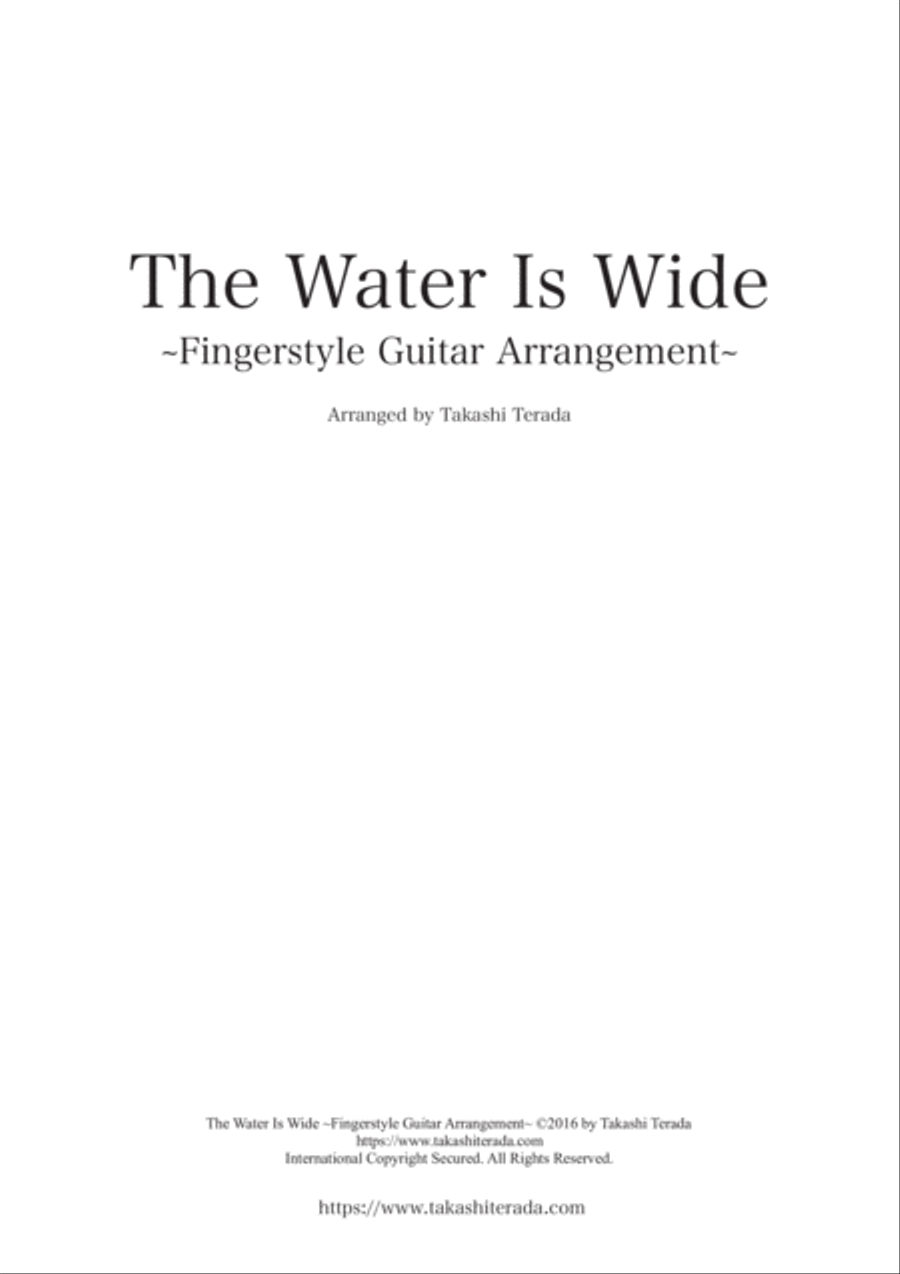 The Water Is Wide ~Fingerstyle Guitar Arrangement~ 2016 Acoustic Guitar scores gallery preview page 1