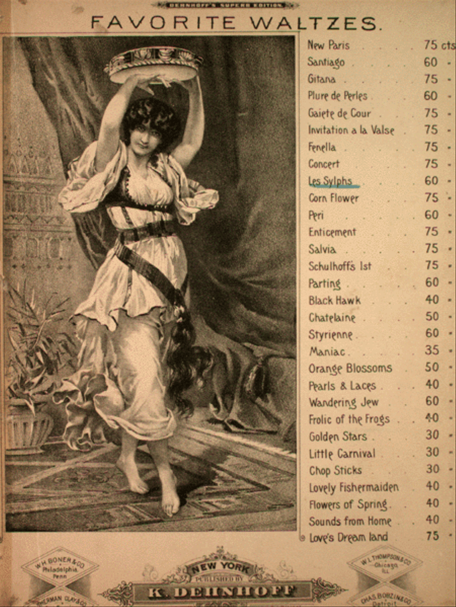 Favorite Waltzes. Les Slyphs Piano Solo scores gallery preview page 1