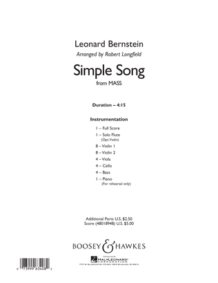 Book cover for A Simple Song (from Mass) - Conductor Score (Full Score)