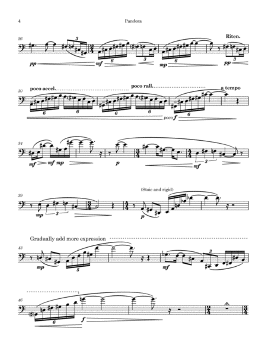 Pandora for Solo Bassoon Bassoon Solo scores gallery preview page 4