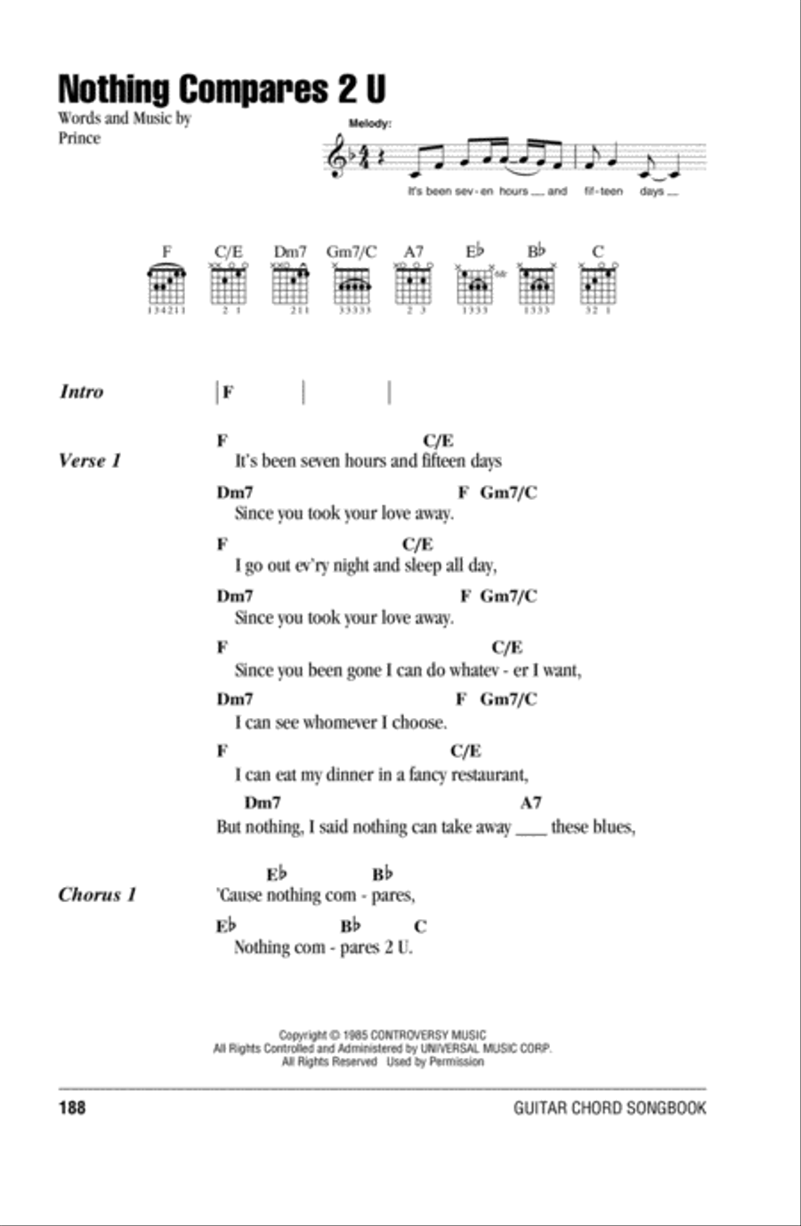 Nothing Compares 2 U Nothing Compares 2 U Acoustic Guitar scores gallery preview page 1