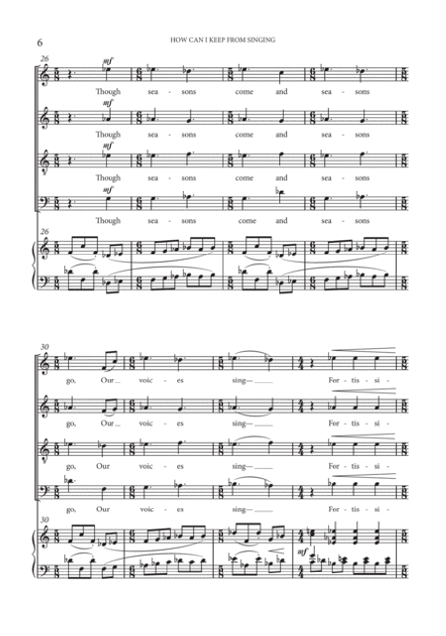 HOW CAN I KEEP FROM SINGING (SATB) 4-Part scores gallery preview page 6