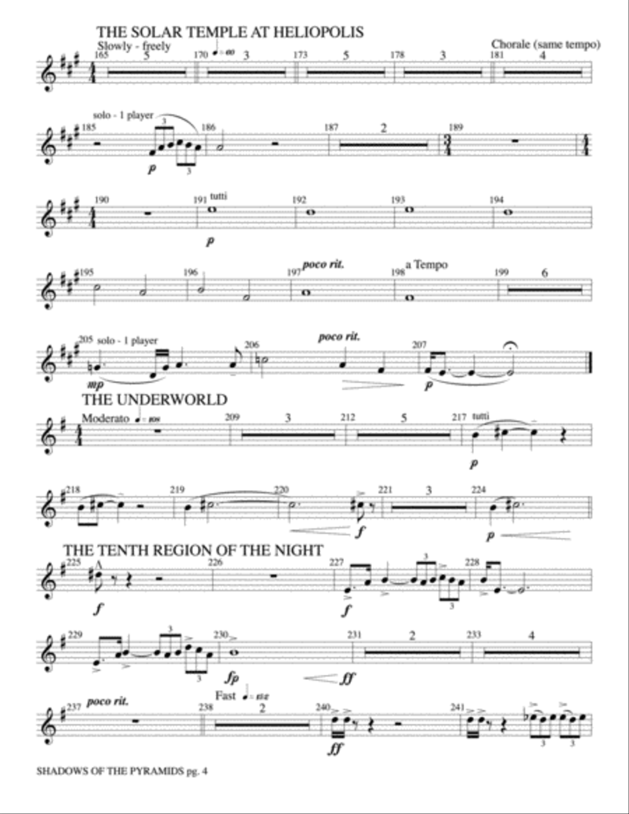 Shadows of the Pyramids: 2nd B-flat Trumpet Concert Band scores gallery preview page 4