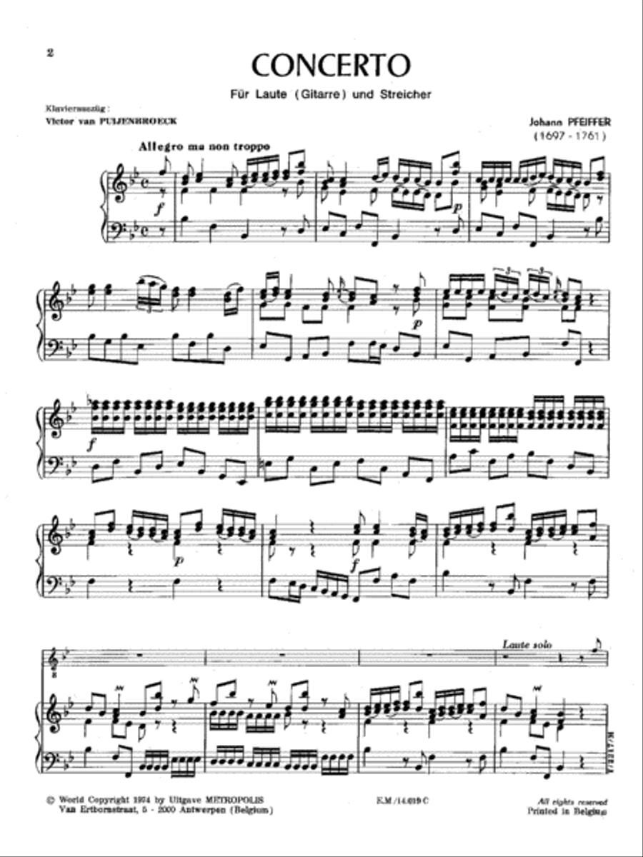 Concerto in B-flat Major for Guitar and Piano (Piano Reduction) Guitar scores gallery preview page 2