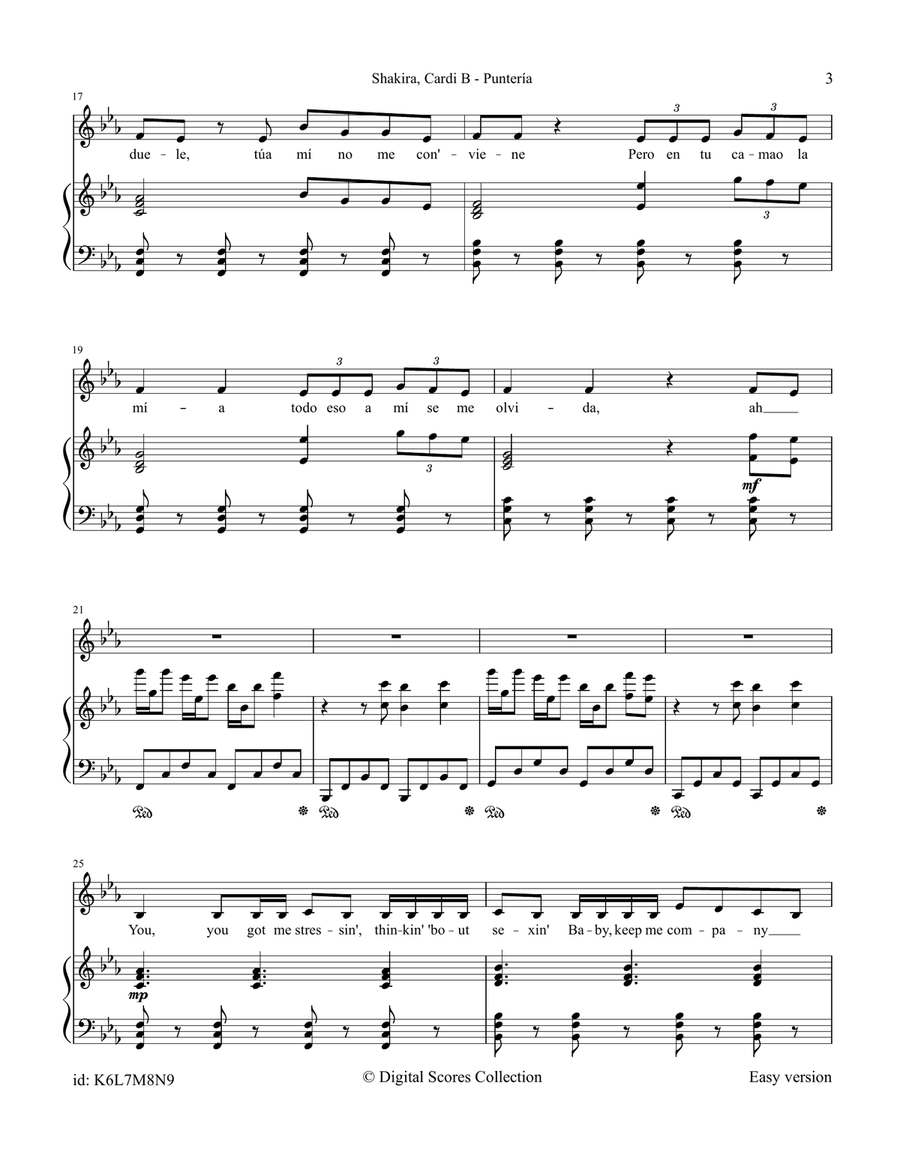 Punteria Piano, Vocal scores gallery preview page 3
