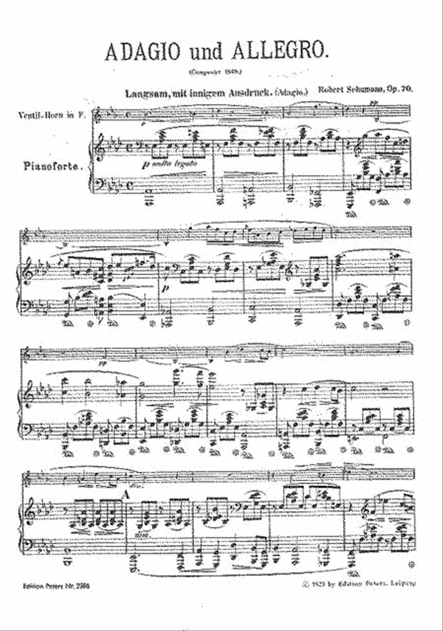 Adagio and Allegro for Horn and Piano Horn scores gallery preview page 2