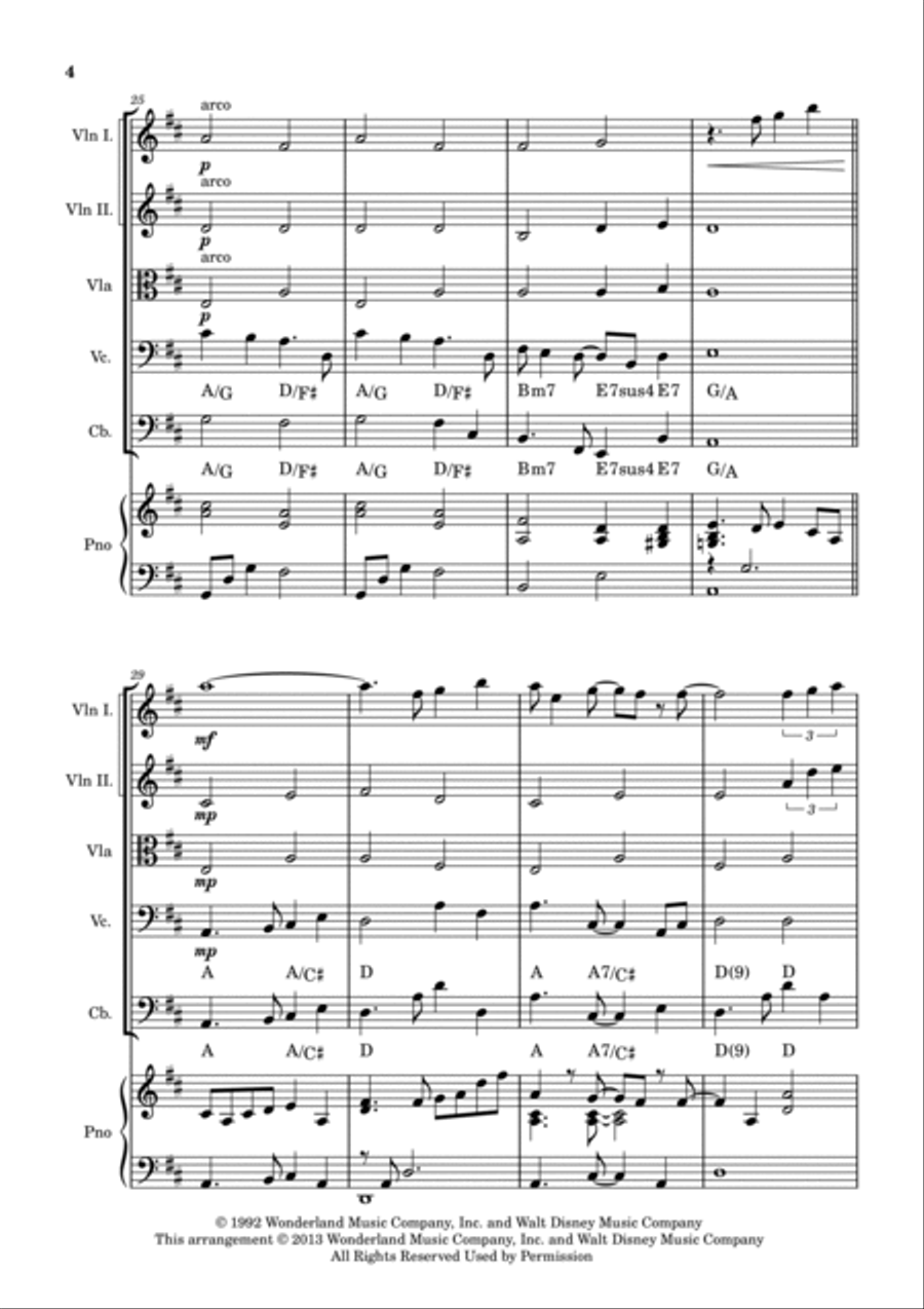 A Whole New World A Whole New World String Quintet scores gallery preview page 4