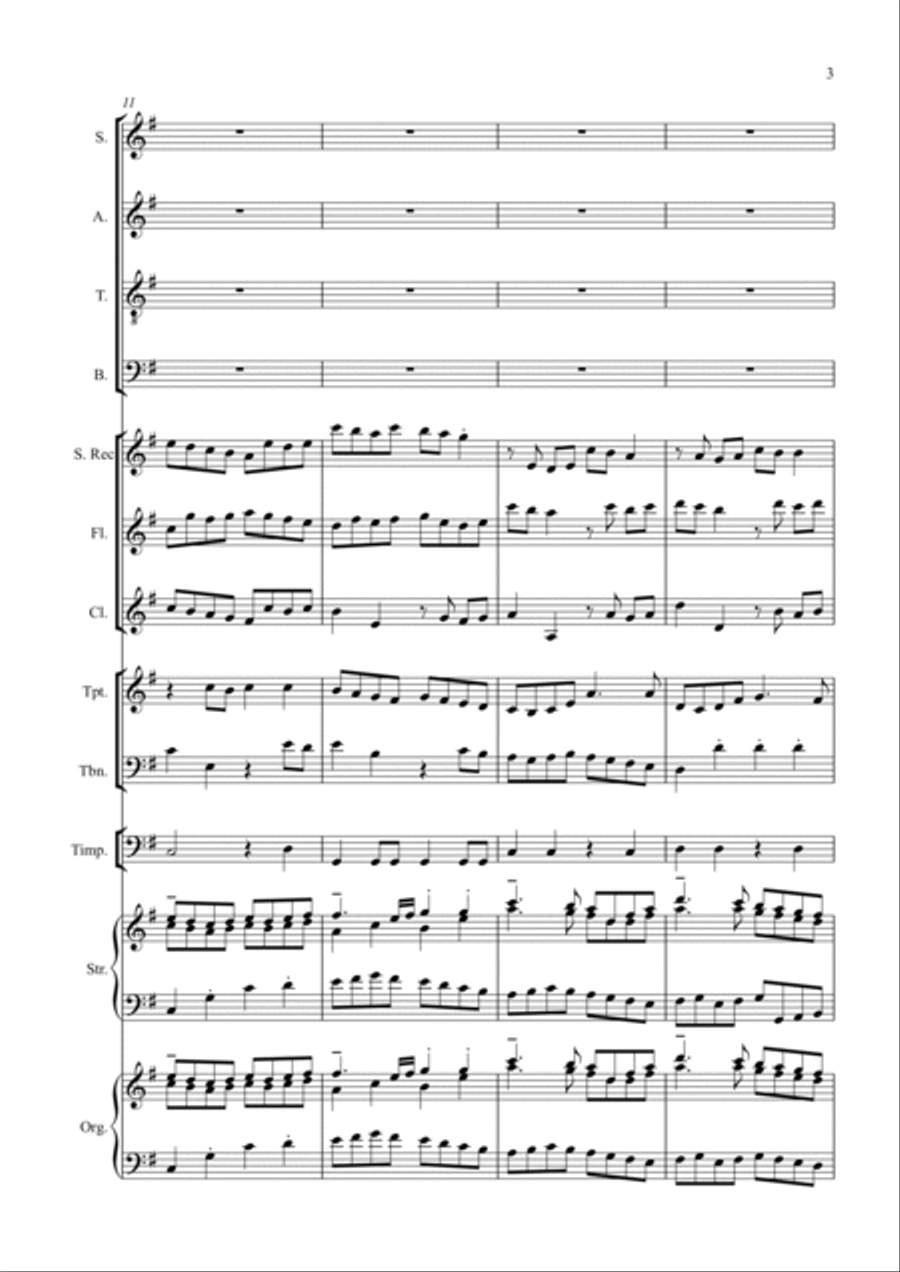Cantata 2 mov VI Hosanna (Grand Finale) Choir scores gallery preview page 3