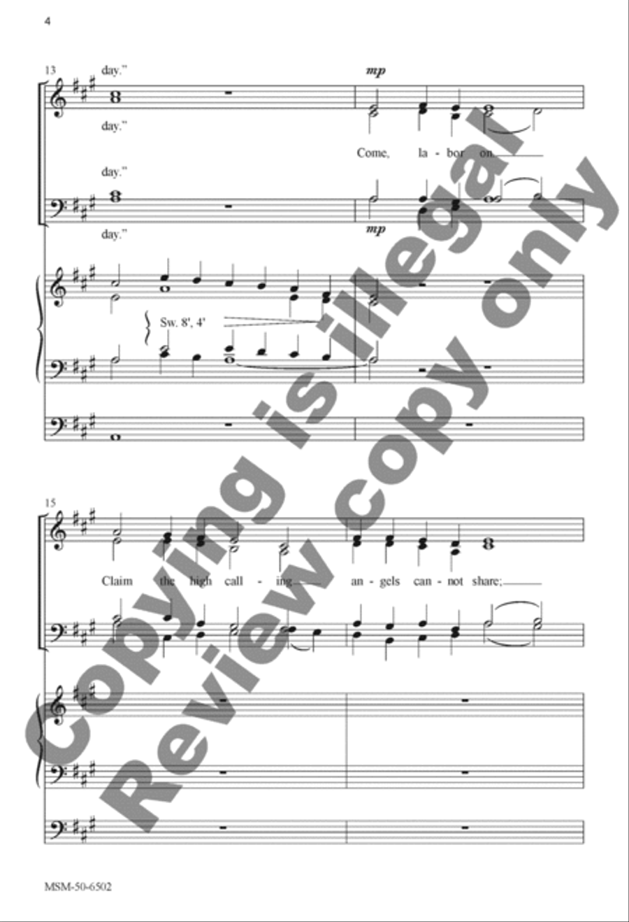 Come Labor On Come Labor On 4-Part scores gallery preview page 5