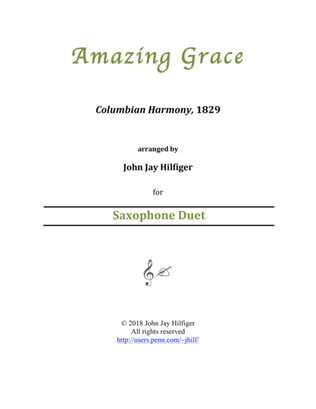 Book cover for Amazing Grace for Saxophone Duet