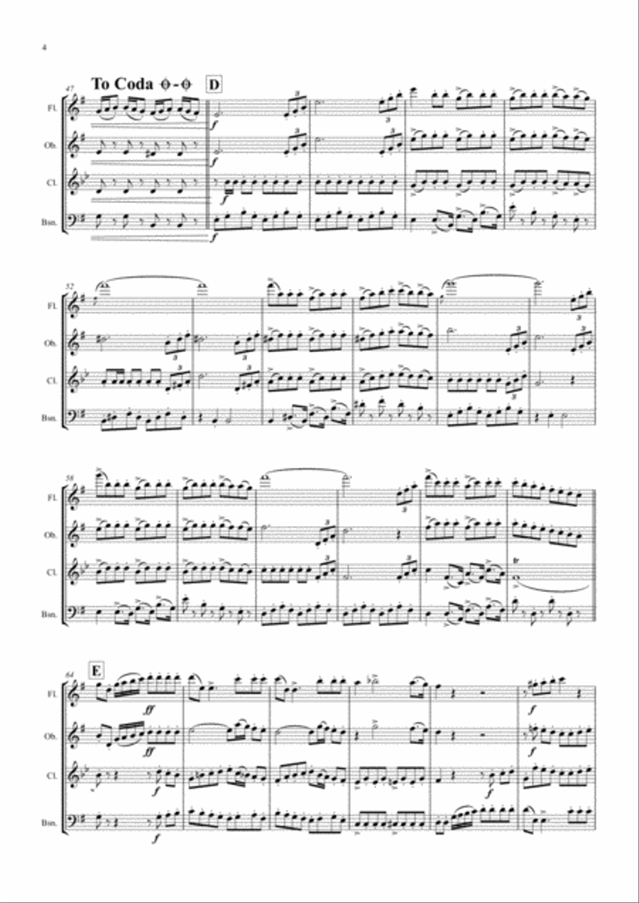 The Barber of Seville - Overture - Wind Quartet Woodwind Quartet scores gallery preview page 4