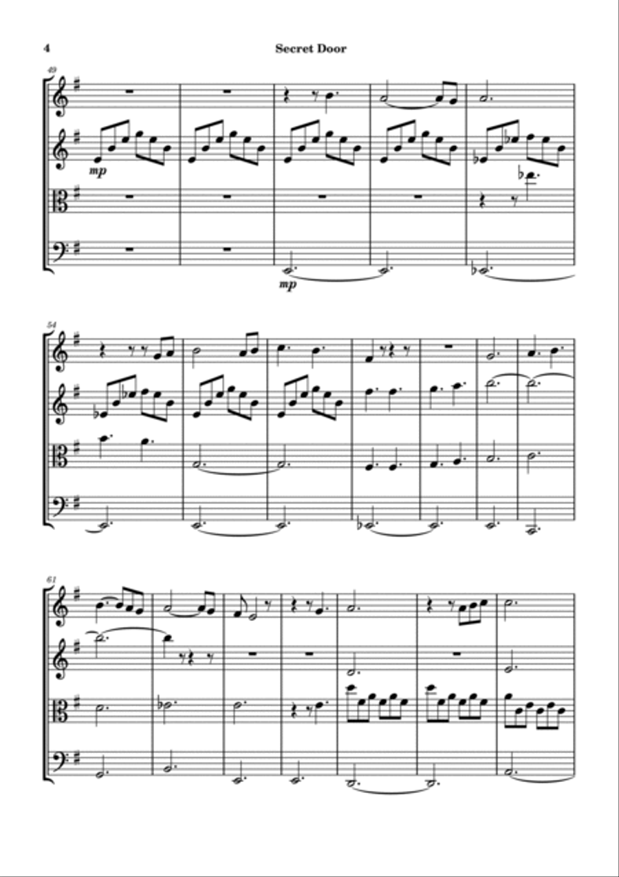 Secret Door Secret Door String Quartet scores gallery preview page 4